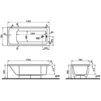 Товар: Акриловая ванна Vitra Neon 170x75 без гидромассажа арт-52280001000 - фото 4 Акриловая ванна Vitra Neon 170x75 без гидромассажа арт-52280001000 — фото 4, Акриловые ванны