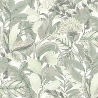 Обои Erismann Elle 2 Винил на флизелине (1,06*10,05) Белый/Зеленый, Цветы арт-12115-07 — фото 1, Обои для стен