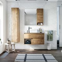 Тумба с раковиной STWORKI Карлстад 90 подвесная Дуб рустикальный арт-427826 — фото 4, Тумбы с раковиной