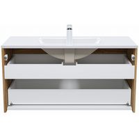 Тумба с раковиной Iddis Cloud 100 подвесная Белая матовая Дуб золотистый арт-CLO10Y0i95K — фото 3, Тумбы с раковиной