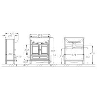 Тумба под раковину Opadiris Омега 65 Белая матовая арт-00-00007358 — фото 8, Тумбы под раковину