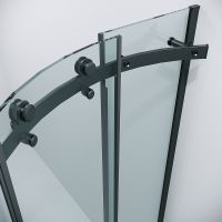 Душевой уголок Grossman Classic 100х100 профиль Черный матовый стекло прозрачное арт-301.K33.04.1010.21.00 — фото 7, Душевые уголки четверть круга