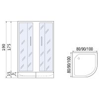 Душевой уголок River Don Light 80x80 MT с поддоном арт-10000008312 — фото 6, Душевые уголки четверть круга