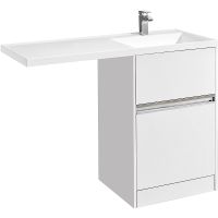 Тумба под раковину Aquaton Лондри 120 R Белый глянец арт-1A235901LH010 — фото 1, Тумбы под раковину