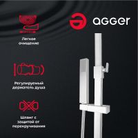 Душевая система Agger Great Хром арт-A2893311 — фото 3, Душевые стойки