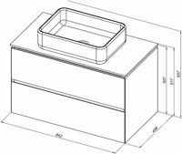 Тумба под раковину Allen Brau Infinity 85 подвесная Олива матовая арт-1.21001.CGM — фото 13, Тумбы под раковину