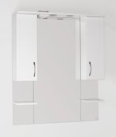 Зеркало со шкафом Style Line Эко стандарт Энигма 90 С с подсветкой Белый глянец арт-ЛС-00000174 — фото 7, Зеркальные шкафы в ванную