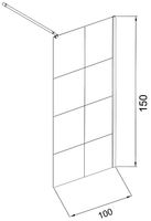 Шторка на ванну Grossman 100x150 профиль Черный стекло прозрачное арт-GR-105100BLACK — фото 3, Неподвижные шторки для ванной