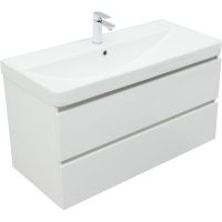 Тумба под раковину Aquanet Вега 100 подвесная Белый глянец арт-316655 — фото 3, Тумбы под раковину