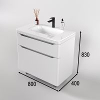 Тумба под раковину Style Line Марелла 80 Люкс Plus Белый матовый антискрейтч арт-СС-00002401 — фото 7, Тумбы под раковину