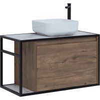 Тумба под раковину Aquanet Nova Lite Loft 90R подвесная Дуб рустикальный арт-261659 — фото 1, Тумбы под раковину
