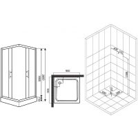 Товар: Душевой уголок Esbano ESR-8024 90x90 профиль Хром стекло рифленое арт-ESUGR8024 - фото 9 Душевой уголок Esbano ESR-8024 90x90 профиль Хром стекло рифленое арт-ESUGR8024 — фото 9, Квадратные душевые уголки