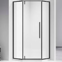 Душевой уголок Vincea Slim-N 100x100 профиль Черный стекло прозрачное арт-VSP-4SN100CLB — фото 1, Душевые уголки трапеция