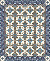 Фреска Ortograf Arabesque 33435 Фактура бархат FX Флизелин (2*2,4) Синий/Коричневый/Белый, Орнамент арт-33435 (бархат FX) — фото 2, Фрески