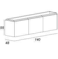 Тумба под раковину Cezares Stylus 140 подвесная Bianco opaco арт-55230 — фото 4, Тумбы под раковину