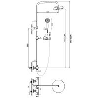 Душевая система Orange Черный арт-T02S3-912b — фото 11, Душевые стойки