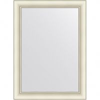 Зеркало Evoform Definite 74х54 в багетной раме - Белый с серебром 60 мм арт-BY 7615 — фото 1, Зеркала в ванную комнату