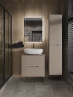 Тумба с раковиной Orange Line 60 подвесная Латте матовый арт-Li-60TuLMDF+B05-520W — фото 5, Тумбы с раковиной