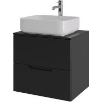 Тумба с раковиной Orange Line 60 подвесная Черная матовая арт-Li-60TubMDF+B05-500W — фото 1, Тумбы с раковиной