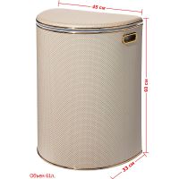 Корзина для белья Geralis Ромб Белая, кант Золото, полукруглая арт-RWG-O — фото 5, Корзины для белья