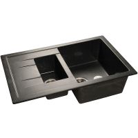 Кухонная мойка GranFest Quadro GF-Q775KL Черная арт-Q-775 KL чер — фото 1, Кухонные мойки