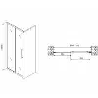Душевая дверь Abber Schwarzer Diamant 160 профиль Хром стекло матовое арт-AG30160MH — фото 5, Раздвижные душевые двери