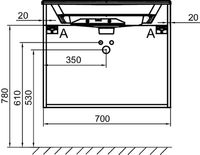 Тумба под раковину Jacob Delafon Odeon Rive Gauche 70 подвесная Белая глянцевая арт-EB2521-R5-N18 — фото 3, Тумбы под раковину