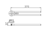 Полотенцедержатель Frap F38 поворотный Хром арт-F3812 — фото 8, Полотенцедержатели
