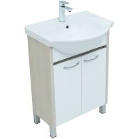 Тумба под раковину Aquanet Донна 60 Белый дуб Белая арт-273996 — фото 1, Тумбы под раковину