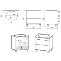 Тумба с раковиной Brevita Enfida 70 Зеленая матовая арт-УТ000022839 — фото 6, Тумбы с раковиной