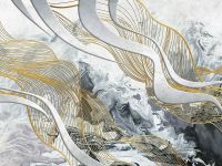 Фреска Ortograf Misto 33979 Фактура флок FLK Флизелин (3,6*2,7) Серый/Золото, Абстракция арт-33979 (флок FLK) — фото 2, Фрески