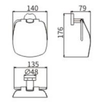 Держатель туалетной бумаги CeramaLux Loft с крышкой Хром арт-53907 — фото 2, Держатели туалетной бумаги