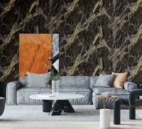 Обои Wiganford by Solo Lunman Винил на флизелине (1,06*10,05) Черный/Серый/Золото, Мрамор арт-ER1709 — фото 3, Обои для стен