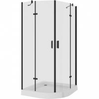 Душевой уголок Niagara Nova NG-6816-08 BLACK 100х100 профиль Черный стекло прозрачное арт-68160811BLACK — фото 1, Душевые уголки четверть круга