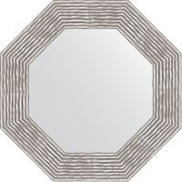 Зеркало Evoform Octagon 57х57 в багетной раме - Волна хром 90 мм арт-BY 3808 — фото 1, Зеркала в ванную комнату