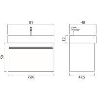 Тумба под раковину Creto Etna 80 подвесная Белая арт-4-1078W — фото 4, Тумбы под раковину