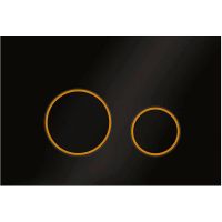 Клавиша смыва Veconi Round Design VFRD-BLG Черная матовая Золото матовое арт-VFRD004BLG — фото 1, Кнопки смыва