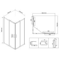 Душевой уголок Vincea City 100x80 профиль Вороненая сталь стекло прозрачное арт-VSS-5CT8010CLGM — фото 5, Прямоугольные душевые уголки