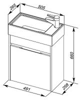 Тумба с раковиной Aquanet Лидс 50 подвесная Эвкалипт мистери арт-213042 — фото 8, Тумбы с раковиной