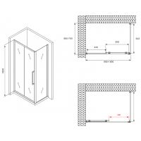 Душевой уголок Abber Schwarzer Diamant 100x70 профиль Черный стекло матовое арт-AG30100BMH-S70BM — фото 5, Прямоугольные душевые уголки