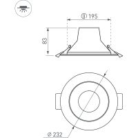 Товар: Встраиваемый светильник Arlight Storm Белый арт-032434 - фото 6 Встраиваемый светильник Arlight Storm Белый арт-032434 — фото 6, Точечные светильники