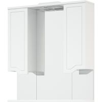 Зеркало со шкафом Corozo Мирра 75/С с подсветкой Белое с механическим выключателем арт-SD-00001516 — фото 2, Зеркальные шкафы в ванную