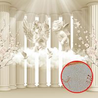 Фреска Ortograf 3D 6698 Фактура бархат золото FX-G Флизелин (2,7*2,7) Бежевый, Ангелы/Архитектура/Цветы арт-6698 (бархат золото FX-G) — фото 1, Фрески