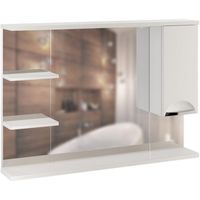 Зеркало со шкафом Mixline Этьен 100 R с подсветкой Белое арт-540872 — фото 1, Зеркальные шкафы в ванную