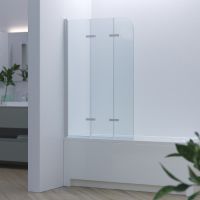 Шторка на ванну Berges City 2.0 80х140 профиль Хром сильвер стекло прозрачное арт-062012 — фото 1, Складные шторки для ванной