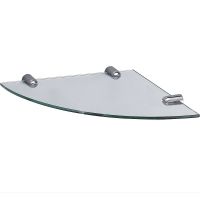 Стеклянная полка WasserKRAFT угловая Хром арт-K-533 — фото 1, Полки для ванной и душа