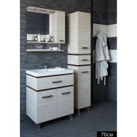 Зеркало со шкафом Sanflor Техас 70 R Венге Северное дерево светлое арт-Н0000001229 — фото 1, Зеркальные шкафы в ванную