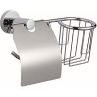 Держатель туалетной бумаги и освежителя воздуха Viko с крышкой Хром арт-V-214 — фото 1, Держатели туалетной бумаги