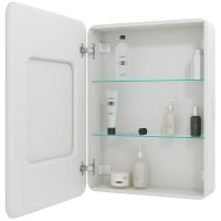 Зеркальный шкаф Reflection Circle 550х800 L с подсветкой Белый матовый арт-RF2107SR — фото 3, Зеркальные шкафы в ванную