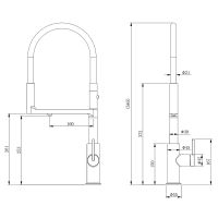 Смеситель для кухни Paulmark Tornado Хром Черный арт-To213402-CR — фото 11, Смесители для кухни